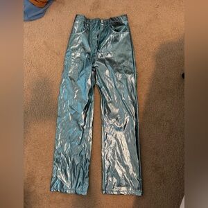 Blue Metallic Foil Pant